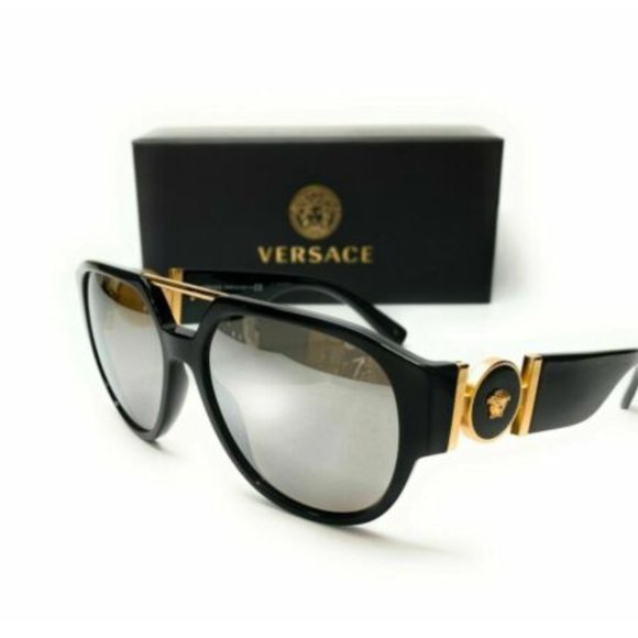 New! Versace Men's Black and Grey Phantos Sunglasses!